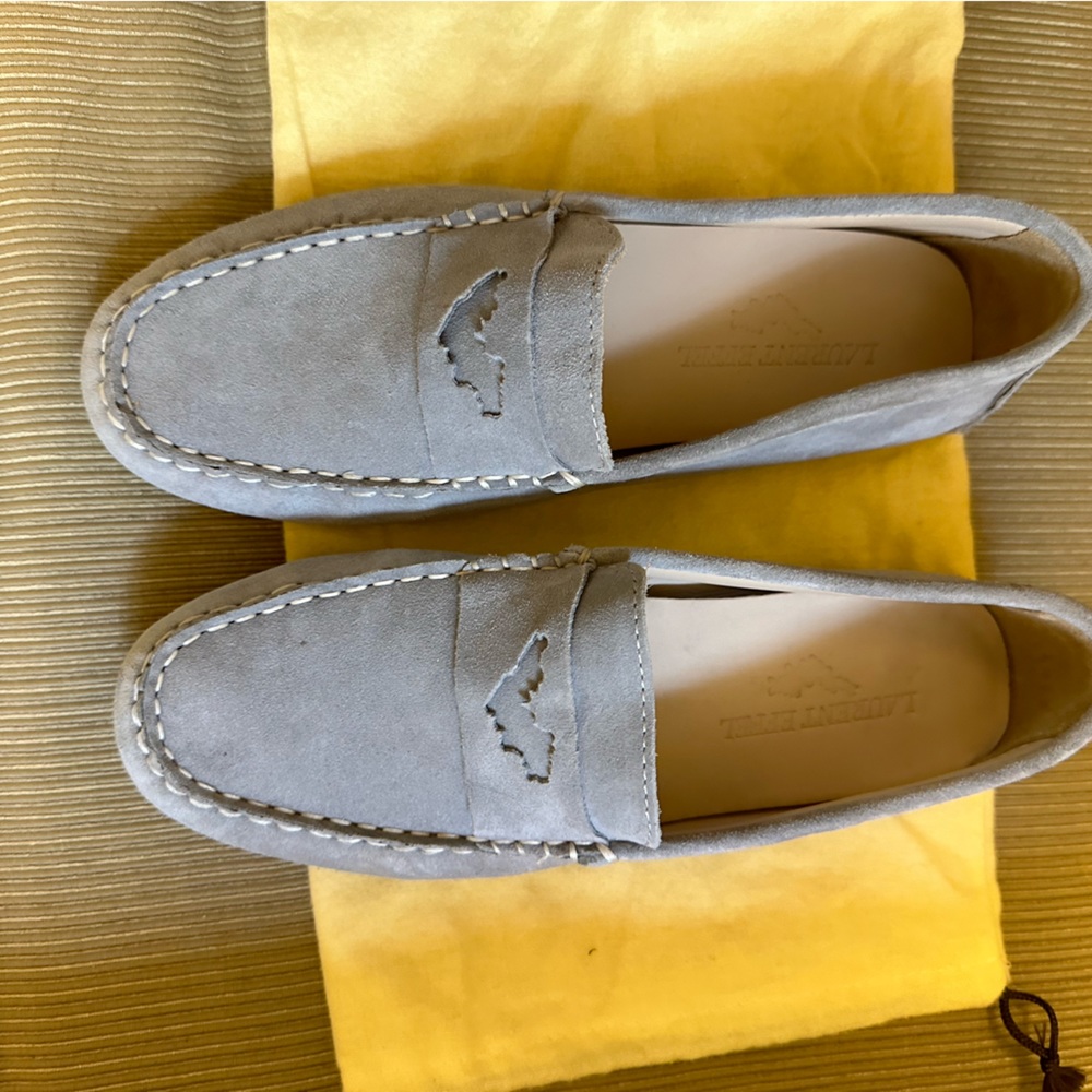 Laurent Effel Shoes | Driver Suede Loafers Moccasins Shoes Size 39 | Dove Grey